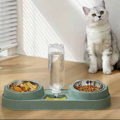 Distributeur d'Eau et de Nourriture pour Chien et Chat – 3 en 1