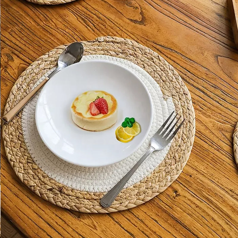 Napperons ronds tressés de 6 pièces