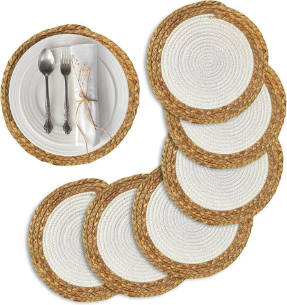 Napperons ronds tressés de 6 pièces