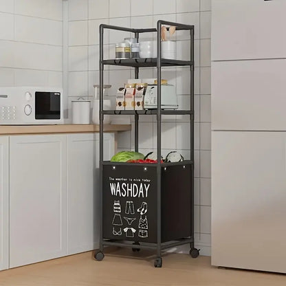 Panier à linge extensible avec cadre en métal pliable à plusieurs couches