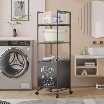 Panier à linge extensible avec cadre en métal pliable à plusieurs couches