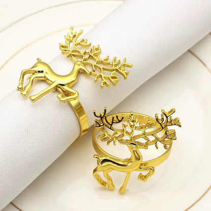 Inttox-🍽️🔔 Anneau de Serviette en Forme d'Arbre avec Cloche - 6piece 🌿✨