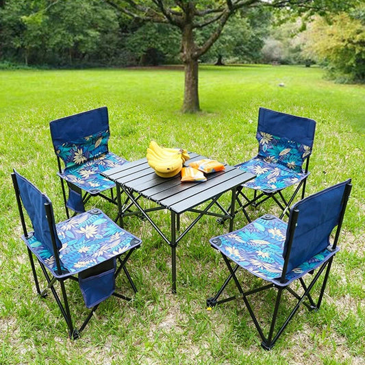 Ensemble 5 pièces : table pliante de qualité + 4 chaises.