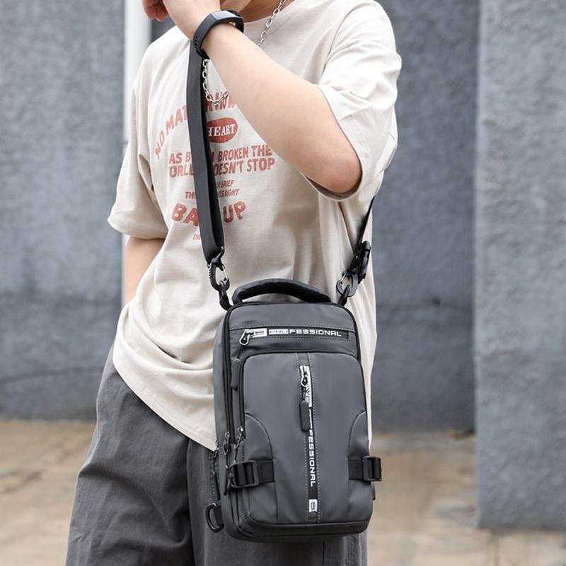 Sac À Bandoulière Avec 6 Poches Unisex Étanche Avec Port De Charge Usb
