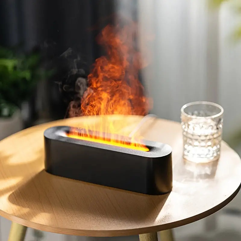 Diffuseur d'Huiles Essentielles avec Effet Flamme et Lumières Éblouissantes