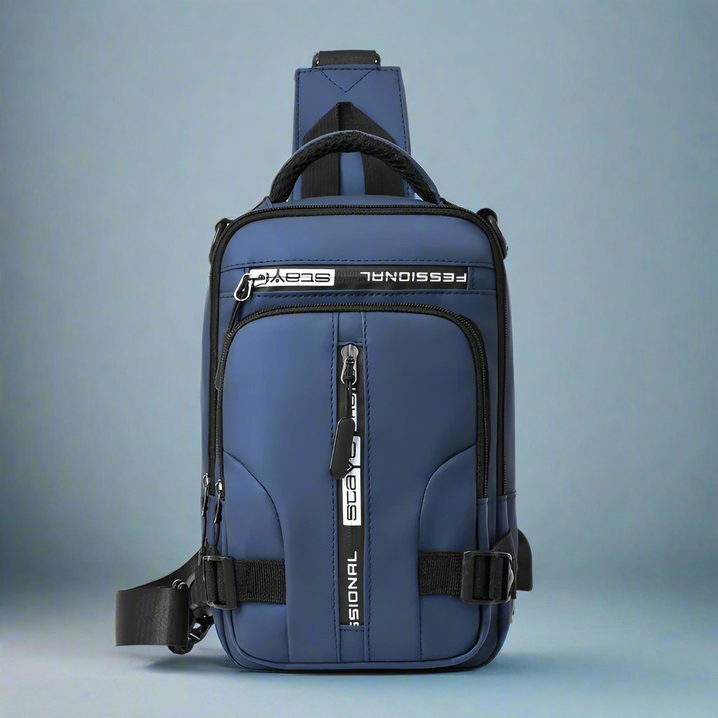 Sac À Bandoulière Avec 6 Poches Unisex Étanche Avec Port De Charge Usb