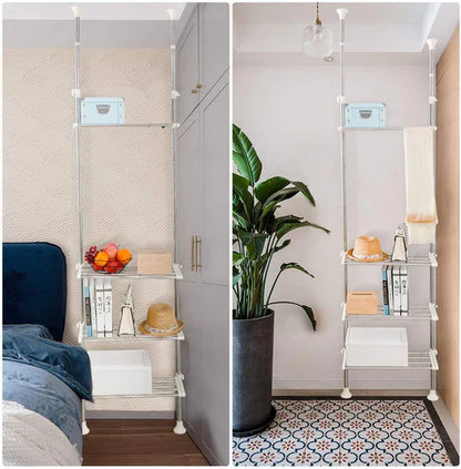 Étagère de rangement réglable sur les toilettes