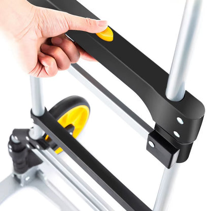 Chariot Pliable Robuste – Charge 120 kg, Hauteur Réglable & Roues Silencieuses