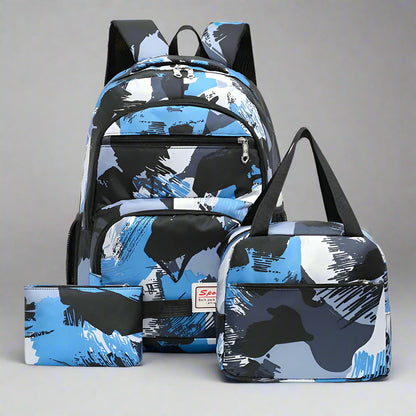 Sac à dos, boîte à lunch étanche & trousse - 3 pièces