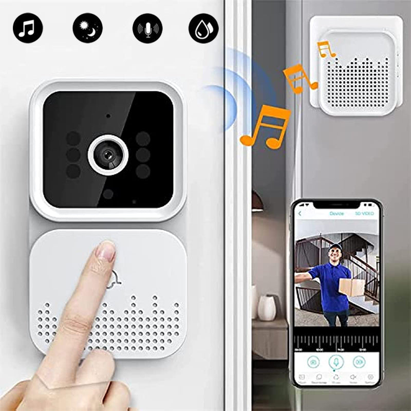 Sonnette vidéo sans fil wi-fi, interphone vocal, caméra de téléphone intelligent.