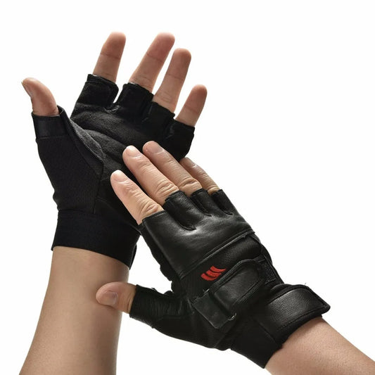 Gants demi-doigts en cuir