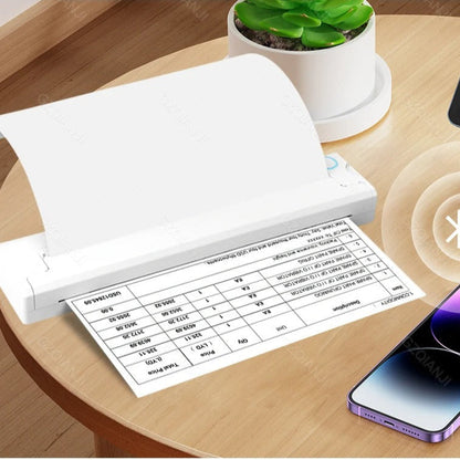 Imprimante A4 Portable , Mini Imprimante Thermique Bluetooth pour Voyage et Usage Domestique