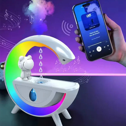 Haut Parleur Bluetooth et Humidificateur anti-gravité en forme de G