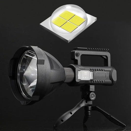 Projecteur super lumineux, 4 modes, étanche IPX5 avec trépied et banque d'alimentation