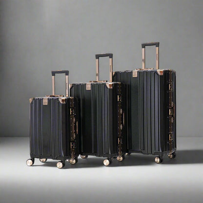 Ensemble de bagages de luxe en aluminium, 3 pièces