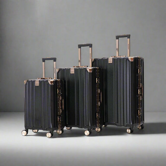 Ensemble de bagages de luxe en aluminium, 3 pièces