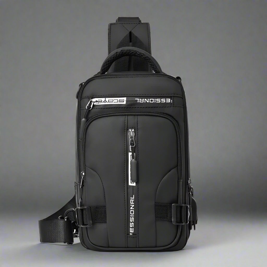 Sac À Bandoulière Avec 6 Poches Unisex Étanche Avec Port De Charge Usb