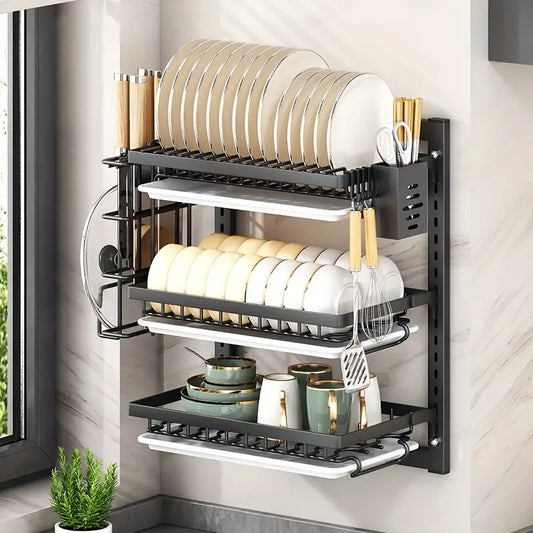 Étagère Murale de Cuisine pour Vaisselle et Ustensiles