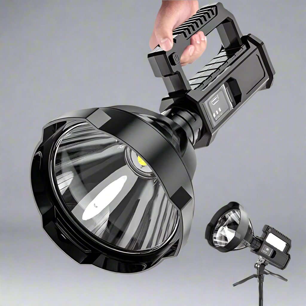 Projecteur super lumineux, 4 modes, étanche IPX5 avec trépied et banque d'alimentation
