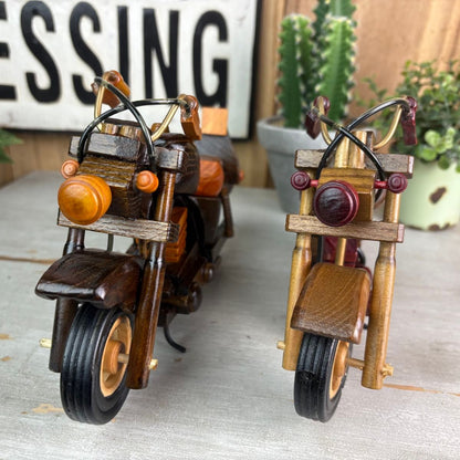 Maquette Moto en Bois Vintage Décoration et Cadeau Unique