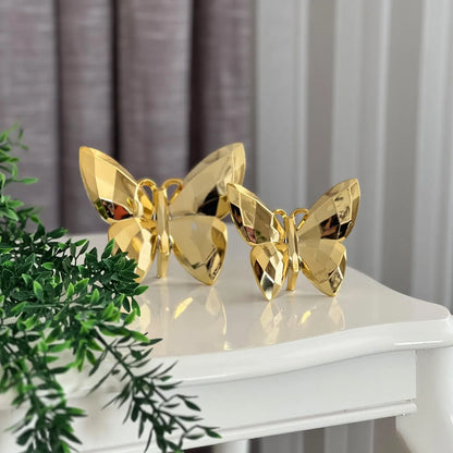 Ensemble Décoratif de 2 Papillons Dorés