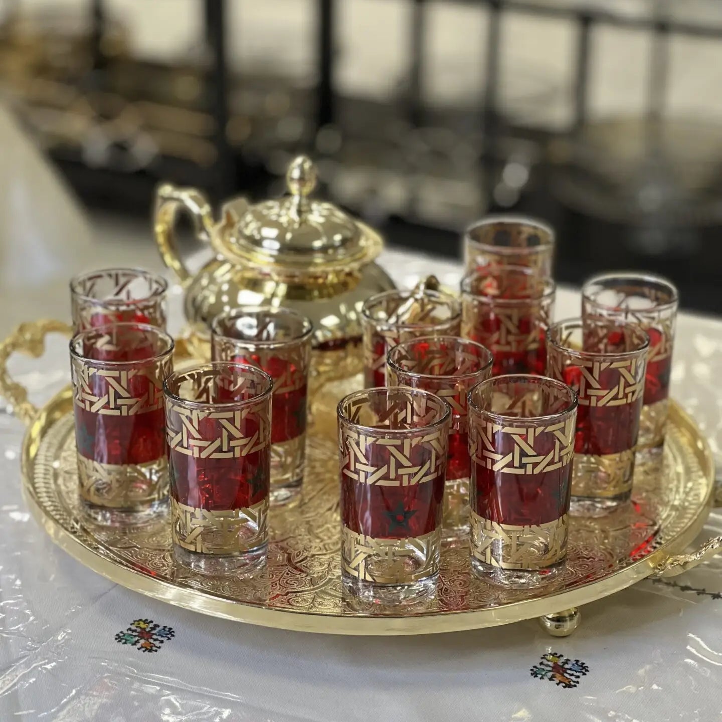 Coffret de 12 Verres à Thé Marocains