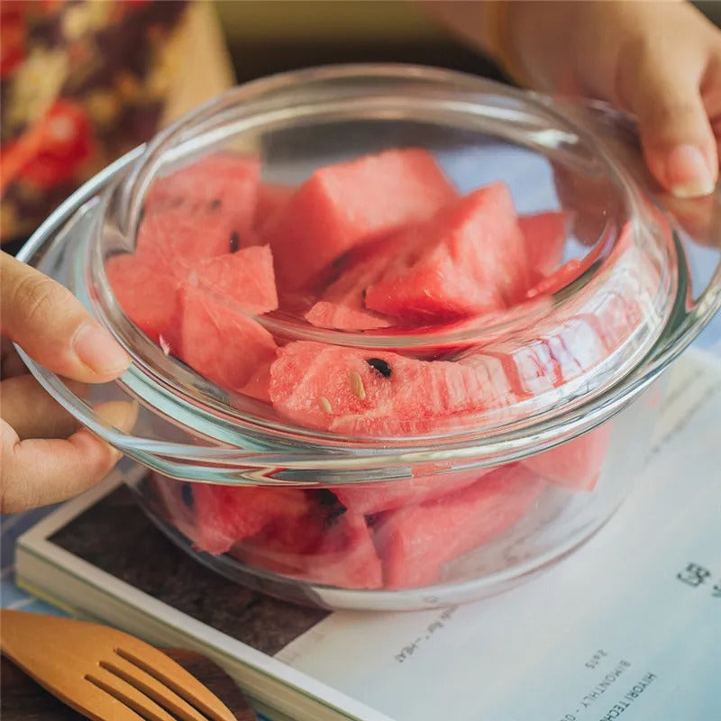 Bol en verre avec couvercle Transparent, peut résister à des températures élevées et basses