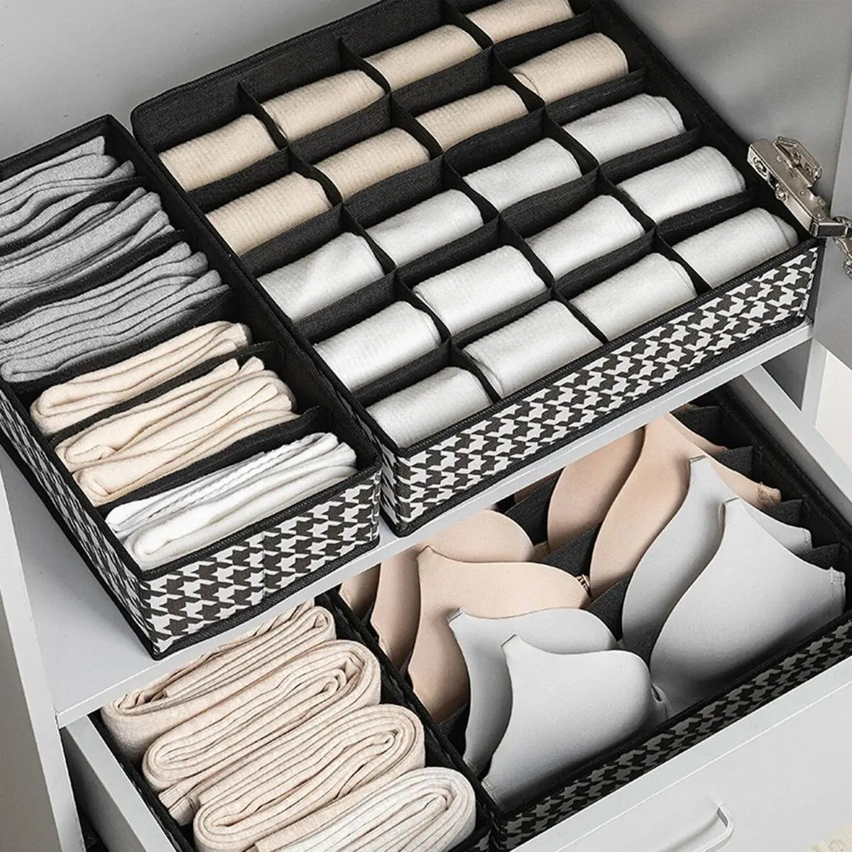 Boîte de Rangement 3 Pièces : Organisation Élégante pour Sous-Vêtements et Chaussettes