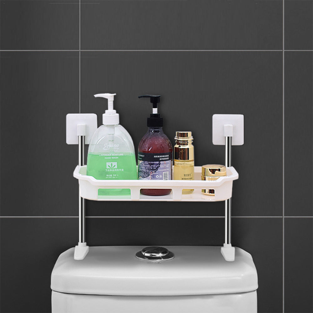 Étagère de Salle de Bain Blanche avec Base Adhésive