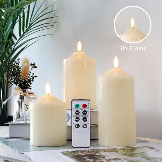 Bougies Led scintillantes sans flamme, 3 pièces