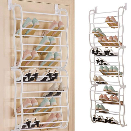 Étagère à chaussures à 12 niveaux accrochée derrière la porte