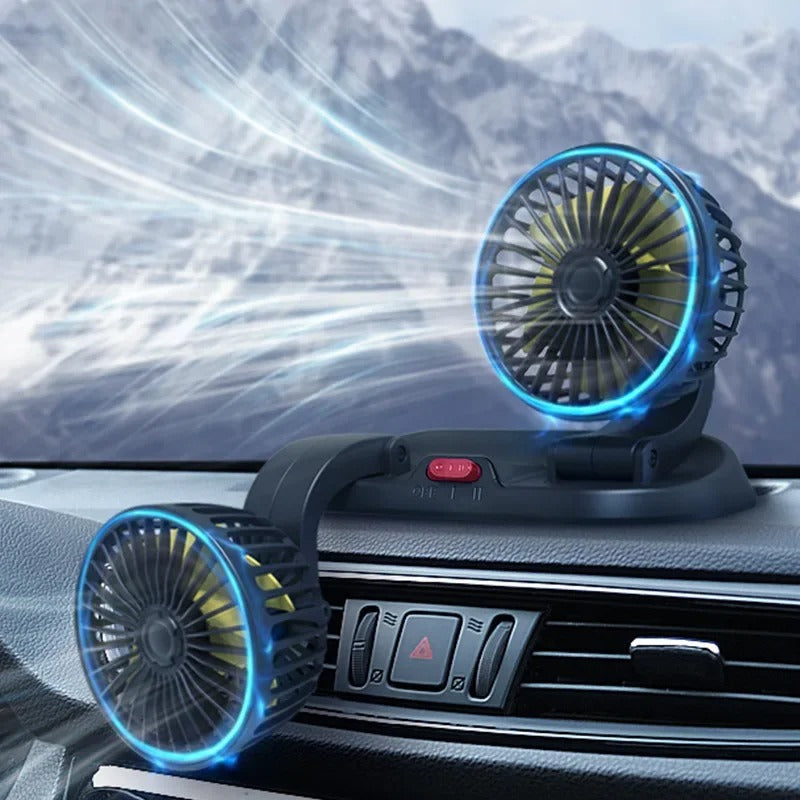 Ventilateur de voiture électrique Portable à double tête