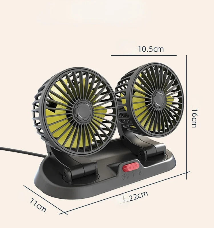 Ventilateur de voiture électrique Portable à double tête