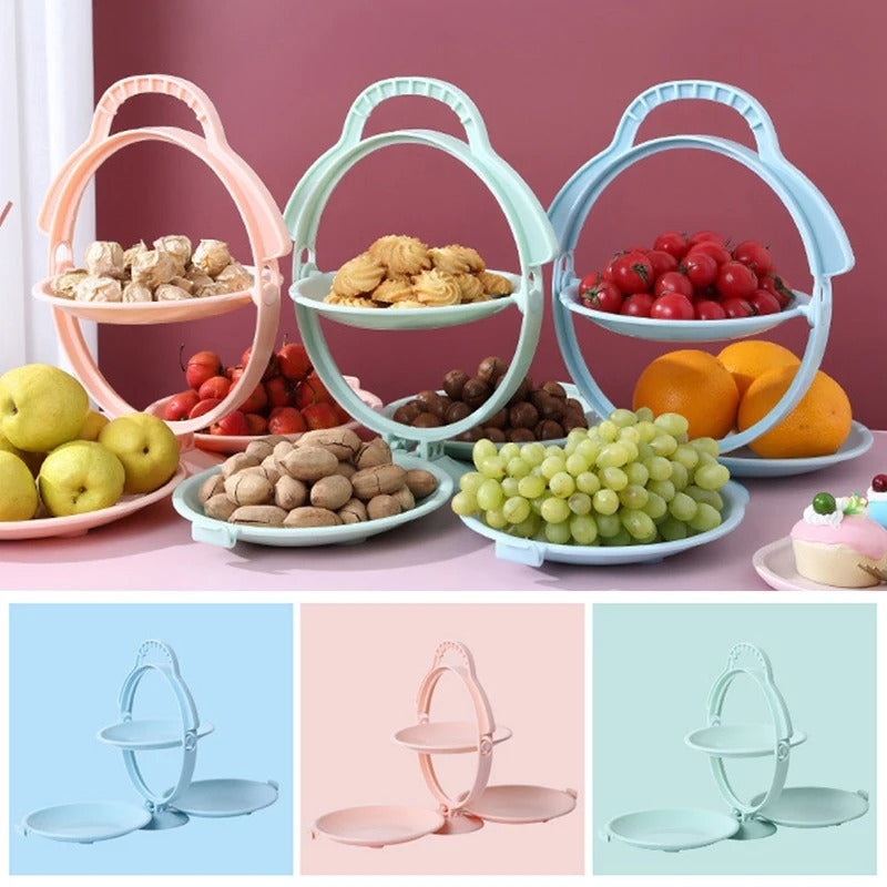 Plateau à fruits rotatif pliable