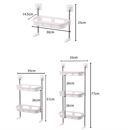 Étagère de Salle de Bain Blanche avec Base Adhésive