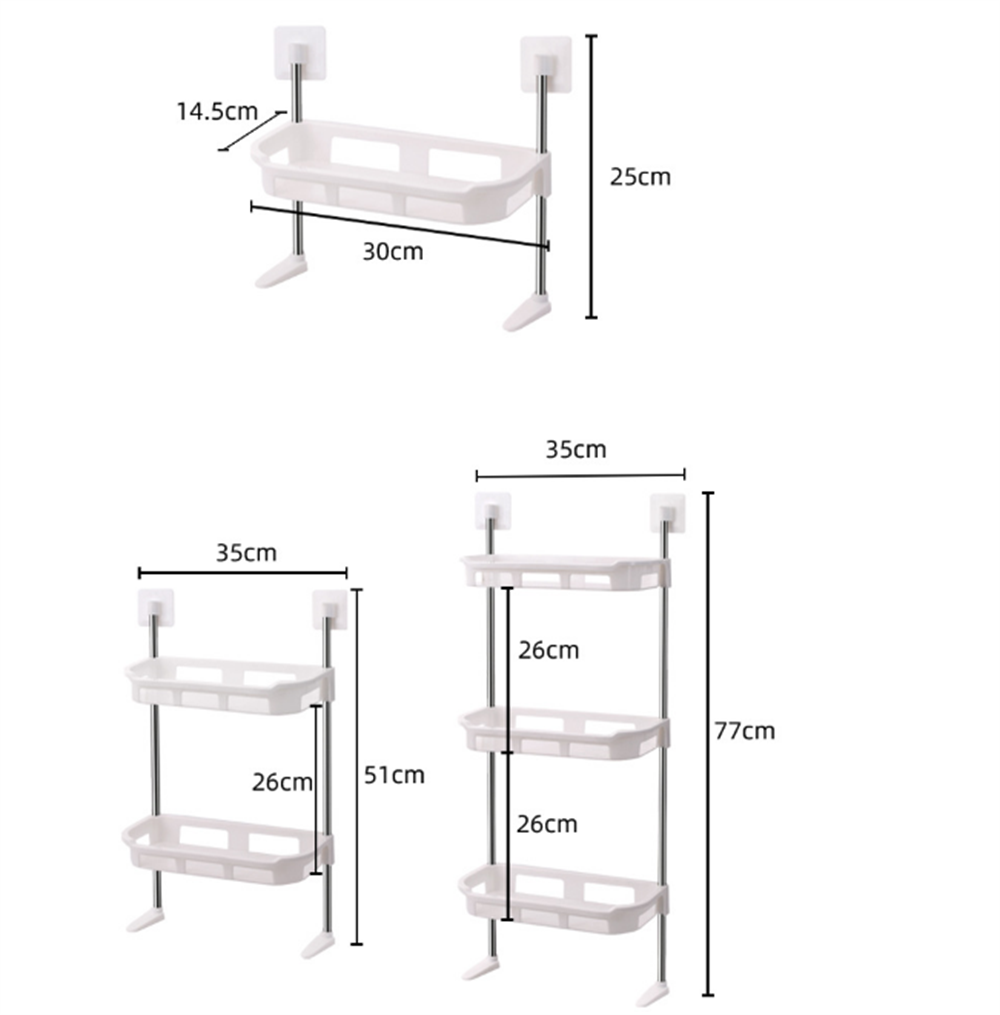 Étagère de Salle de Bain Blanche avec Base Adhésive