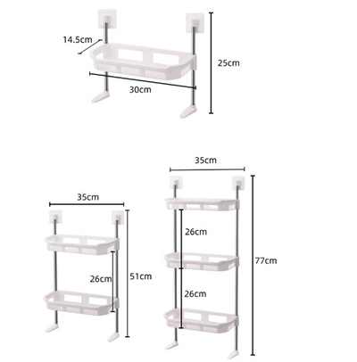 Étagère de Salle de Bain Blanche avec Base Adhésive