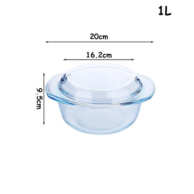 Bol en verre avec couvercle Transparent, Résistantes au Four