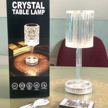 Lampe de Table en Cristal Diamant Élégante et Rechargeable