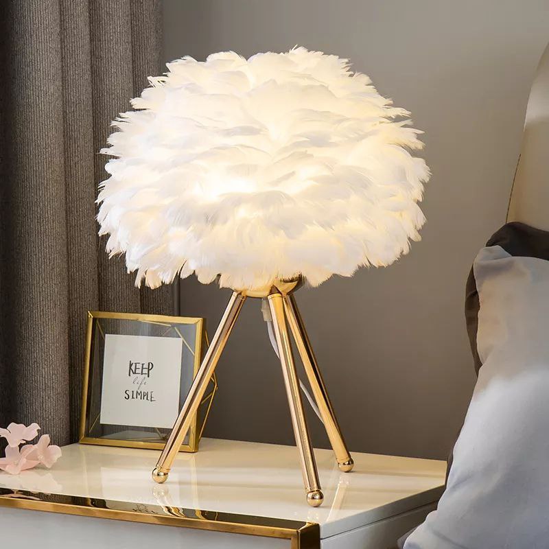 Modern Led Feather Table Lamp