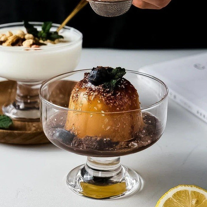 Bols à dessert en verre au design floral, 6 pièces