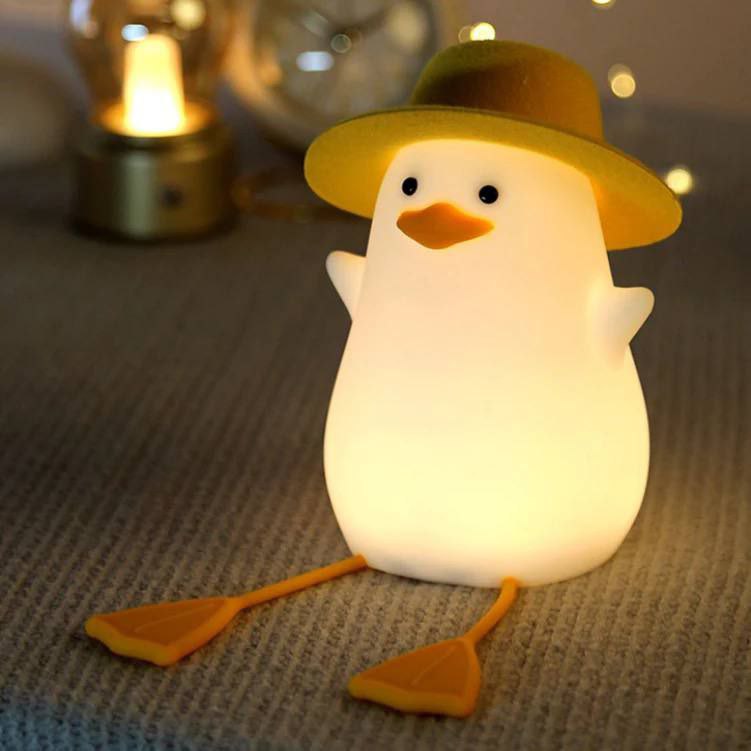 Adorable veilleuse canard en silicone