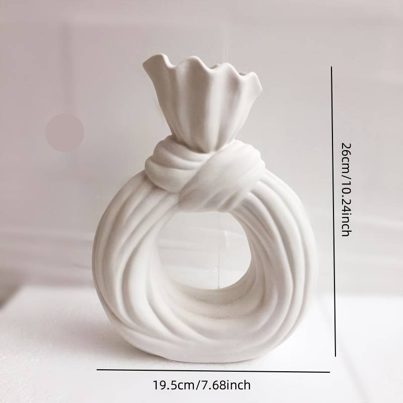 Vase en céramique blanche pour une décoration d'intérieur moderne, 2 pcs.