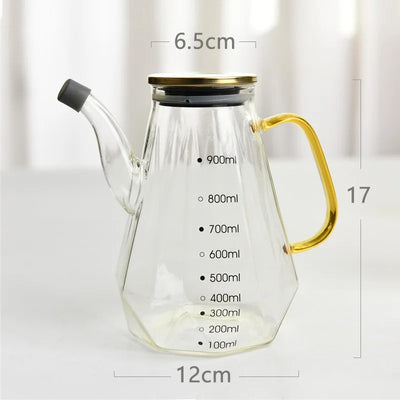 Bouteille d'huile de diamant en verre créatif de 500/700/900ml