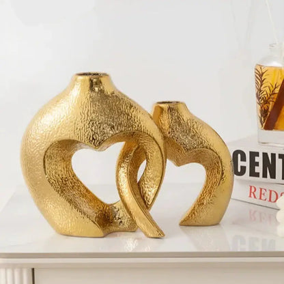 Vase En Céramique Doré Brillant