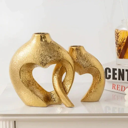 Vase En Céramique Doré Brillant