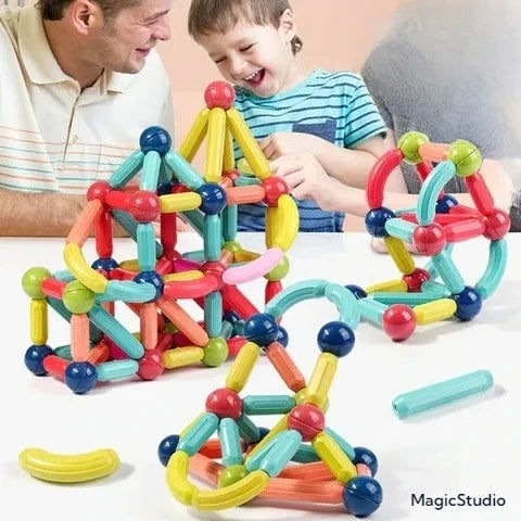 JEU DE BLOCS DE CONSTRUCTION MAGNÉTIQUES KIT DE 64 PCS