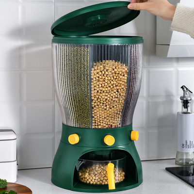 VIV-Récipient et distributeur de grains multifonctionnel rotatif