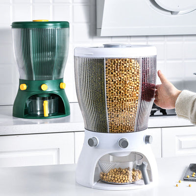 VIV-Récipient et distributeur de grains multifonctionnel rotatif