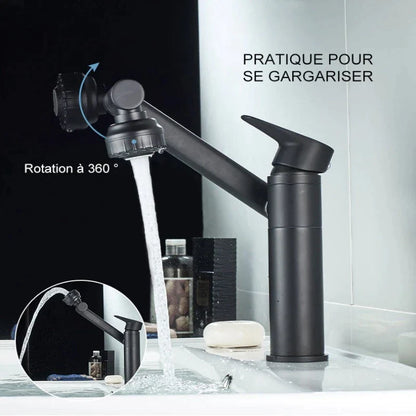 Robinet de lavabo pivotant à 360 degrés